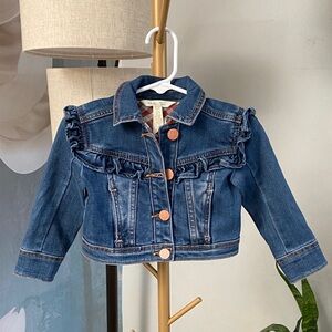 Matilda Jane Children's Denim Ruffle Jacket - Blue 12-18 mos